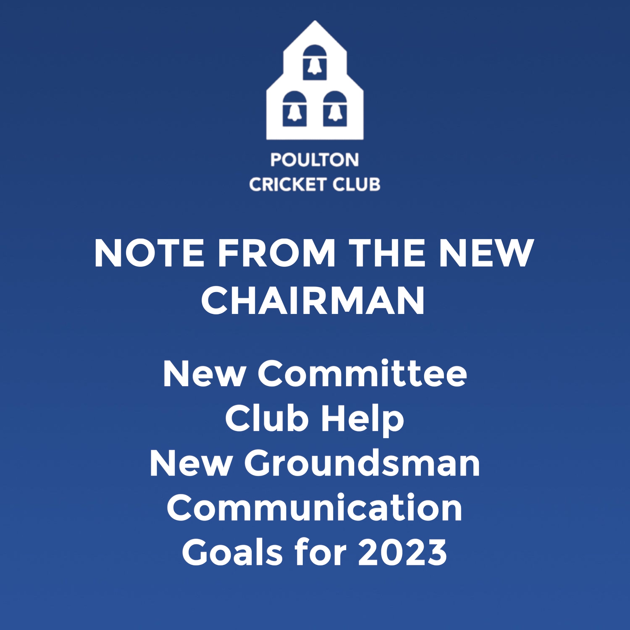 Note from the New Chairman